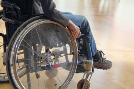 child in a wheelchair