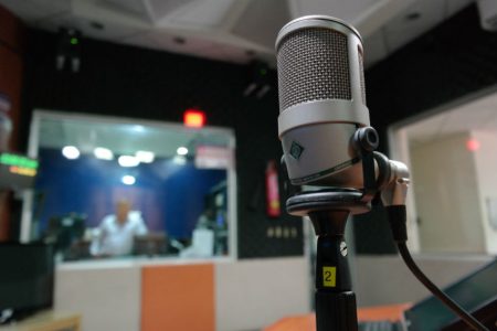 Inside of a radio studio